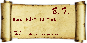 Benczkó Tünde névjegykártya