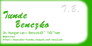 tunde benczko business card